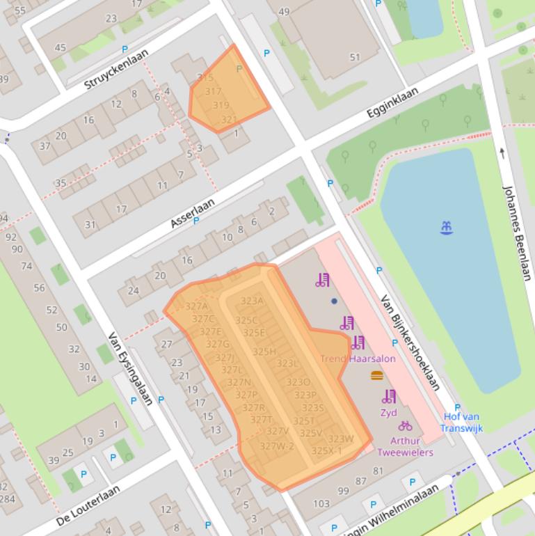 Kaart van postcodegebied 3527XJ.