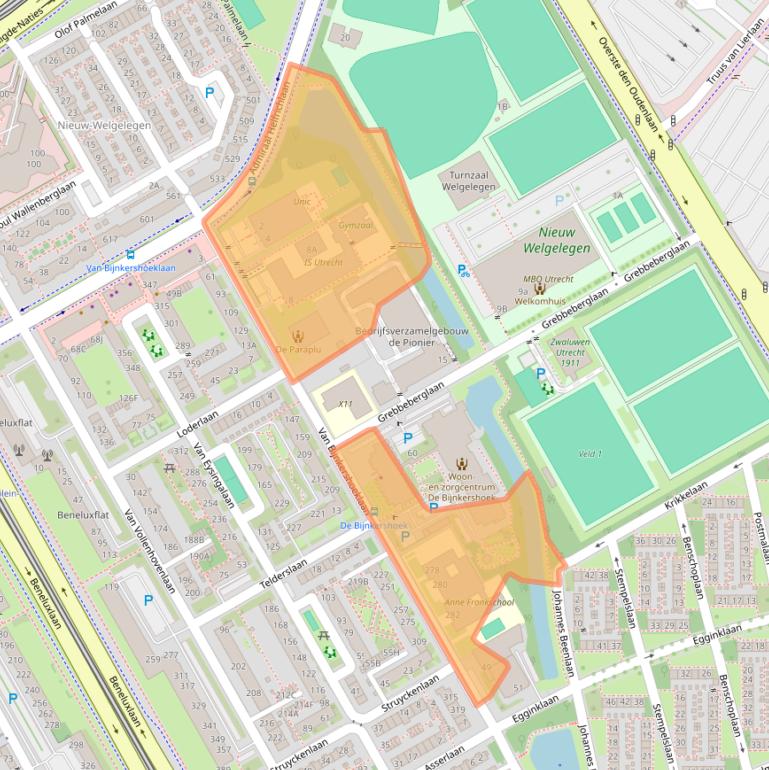 Kaart van postcodegebied 3527XL.