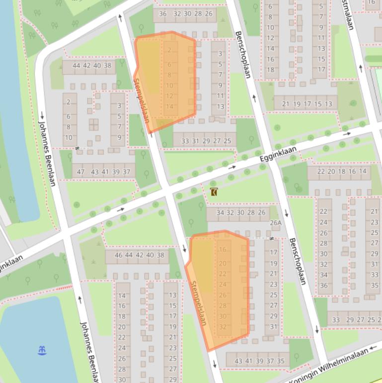 Kaart van postcodegebied 3527XT.