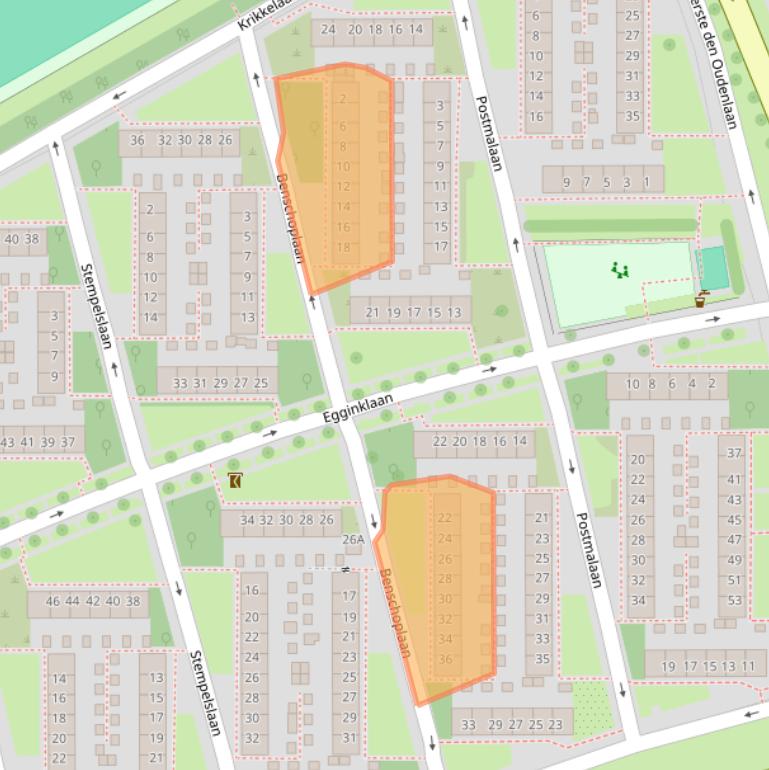 Kaart van postcodegebied 3527XW.