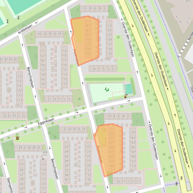 Kaart van postcodegebied 3527XZ.