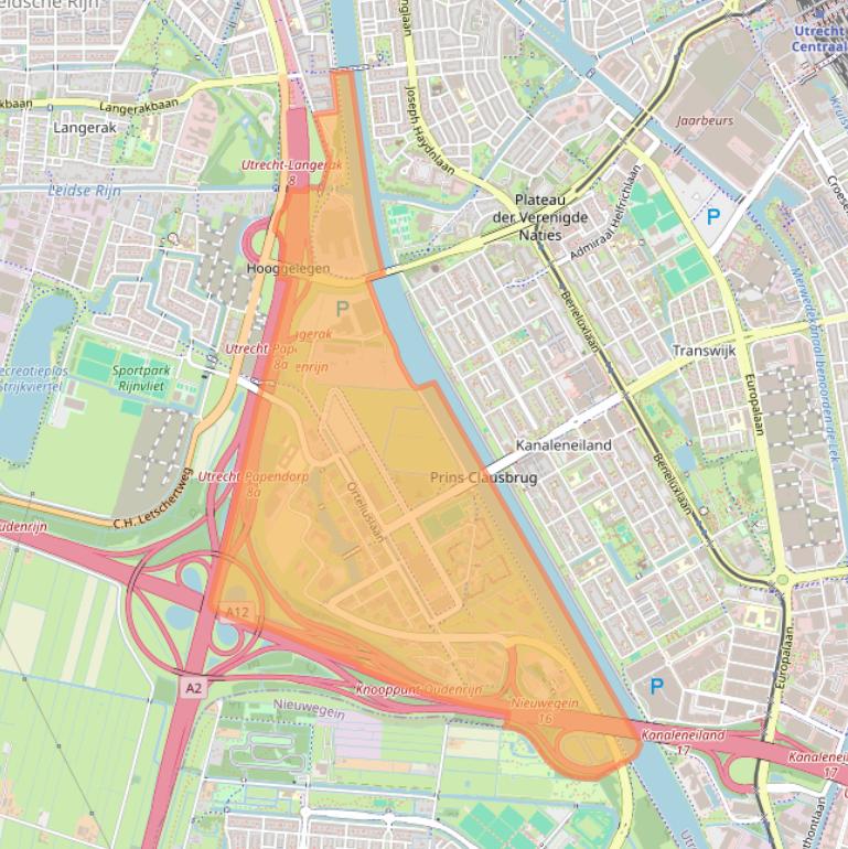 Kaart van postcodegebied 3528.