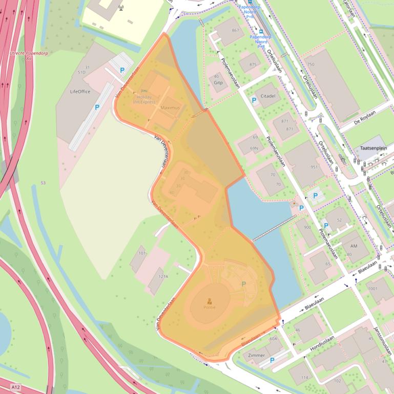 Kaart van postcodegebied 3528AE.