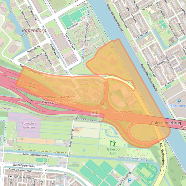 Kaart van postcodegebied 3528BJ.