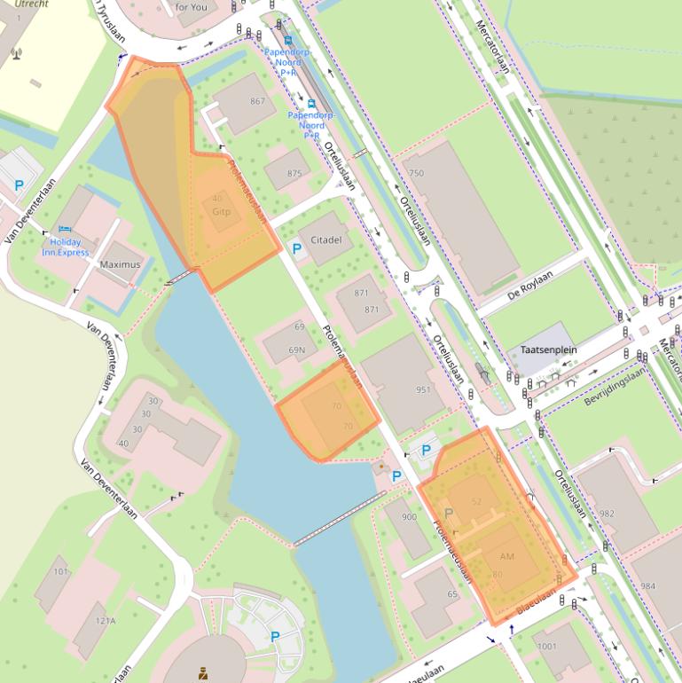 Kaart van postcodegebied 3528BP.