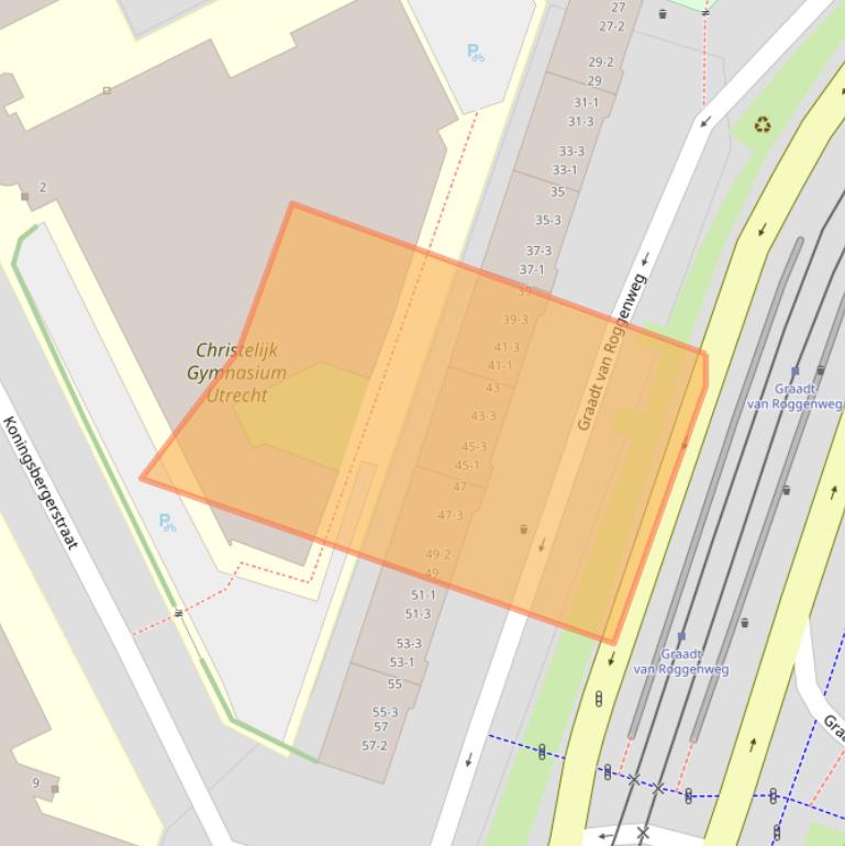 Kaart van postcodegebied 3531AB.