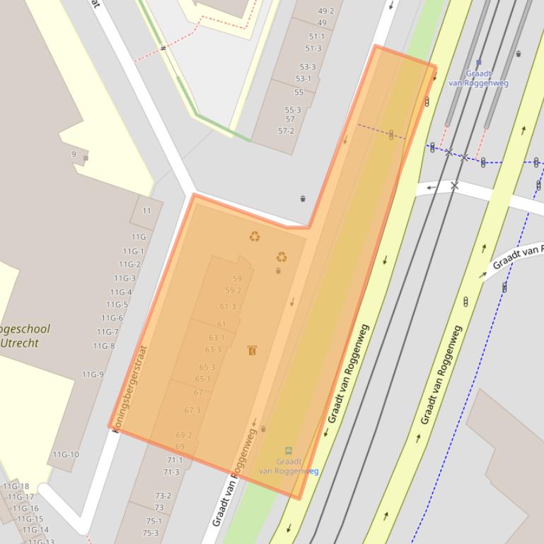 Kaart van postcodegebied 3531AD.