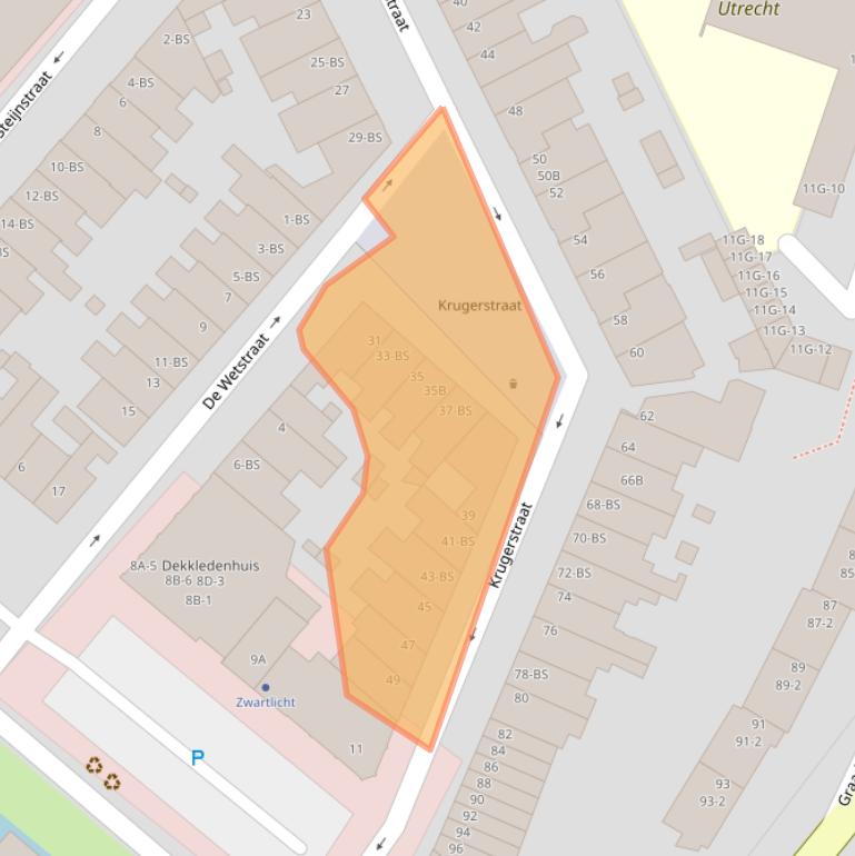 Kaart van postcodegebied 3531AN.