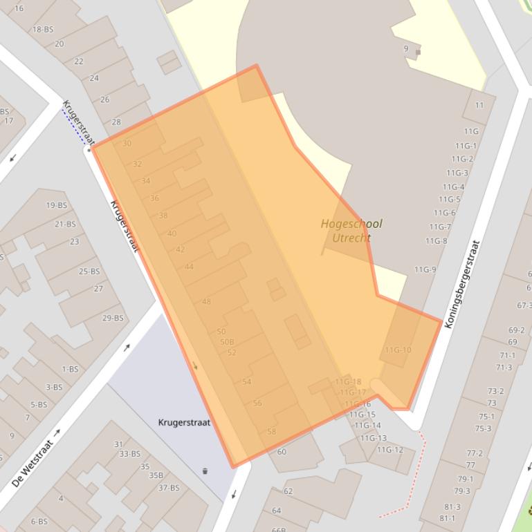 Kaart van postcodegebied 3531AR.