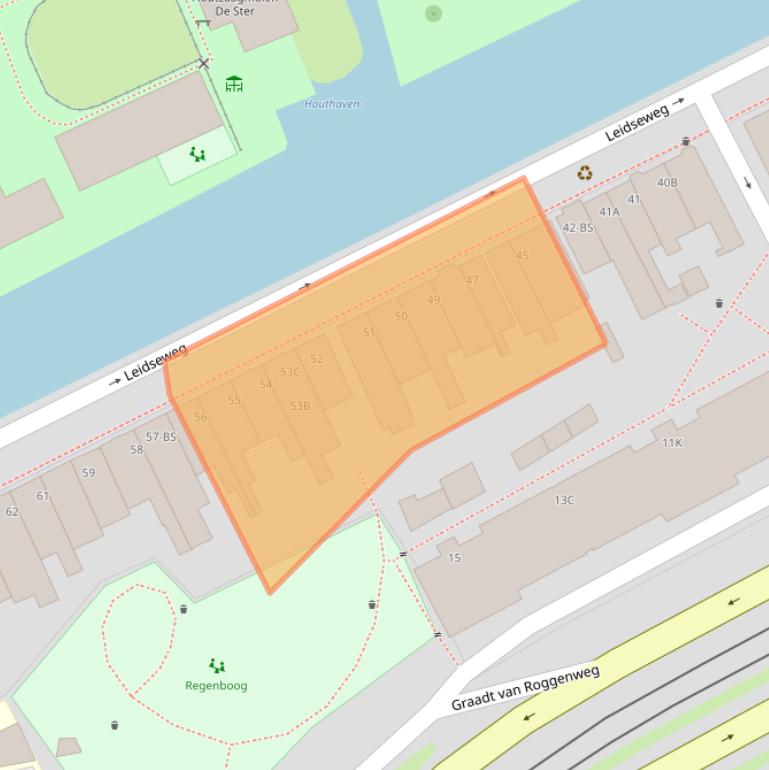 Kaart van postcodegebied 3531BC.