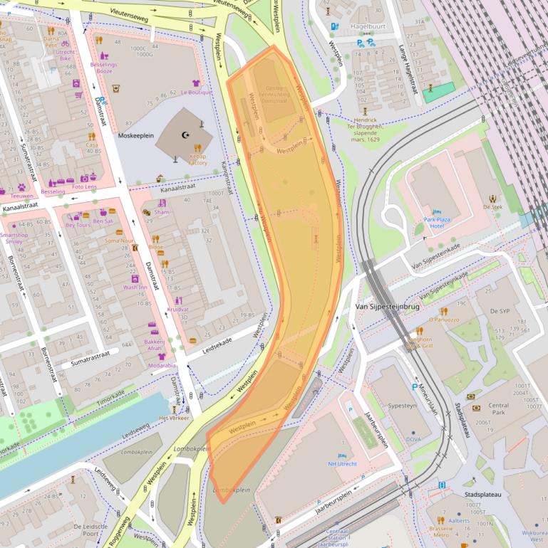 Kaart van postcodegebied 3531BM.