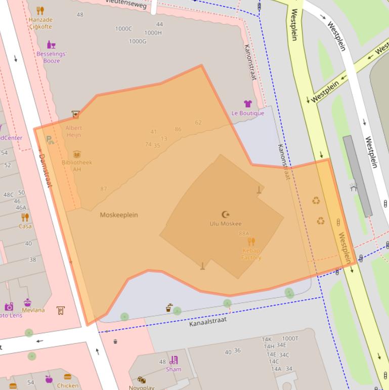 Kaart van postcodegebied 3531BX.