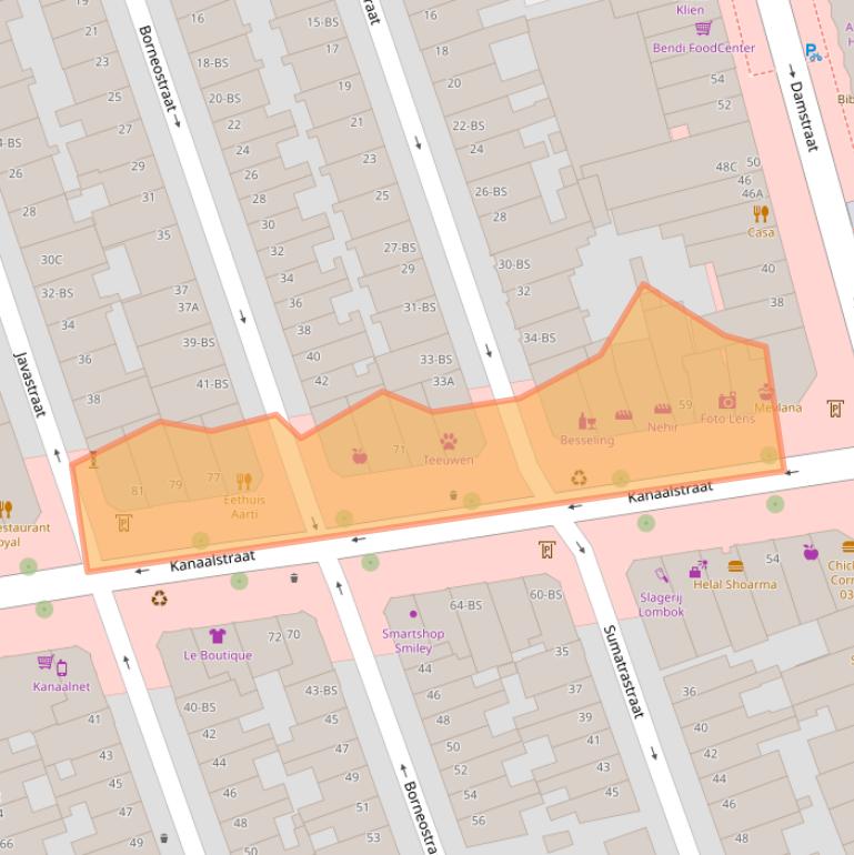 Kaart van postcodegebied 3531CB.