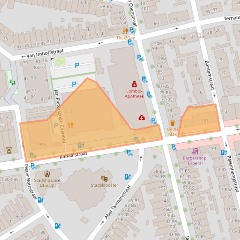 Kaart van postcodegebied 3531CG.