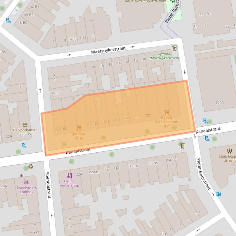 Kaart van postcodegebied 3531CH.