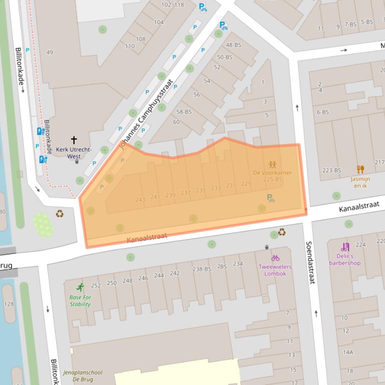 Kaart van postcodegebied 3531CJ.