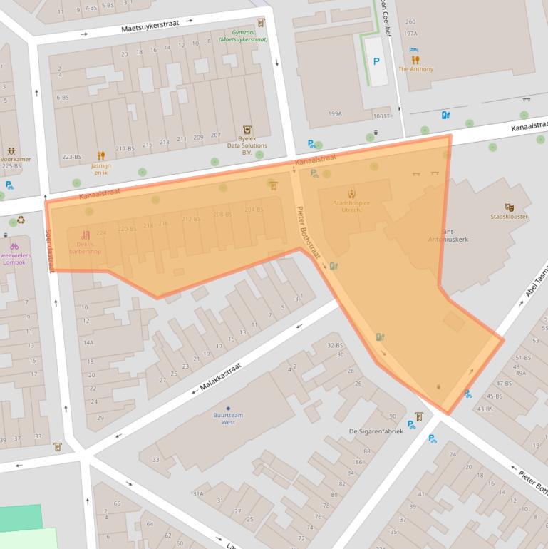 Kaart van postcodegebied 3531CR.