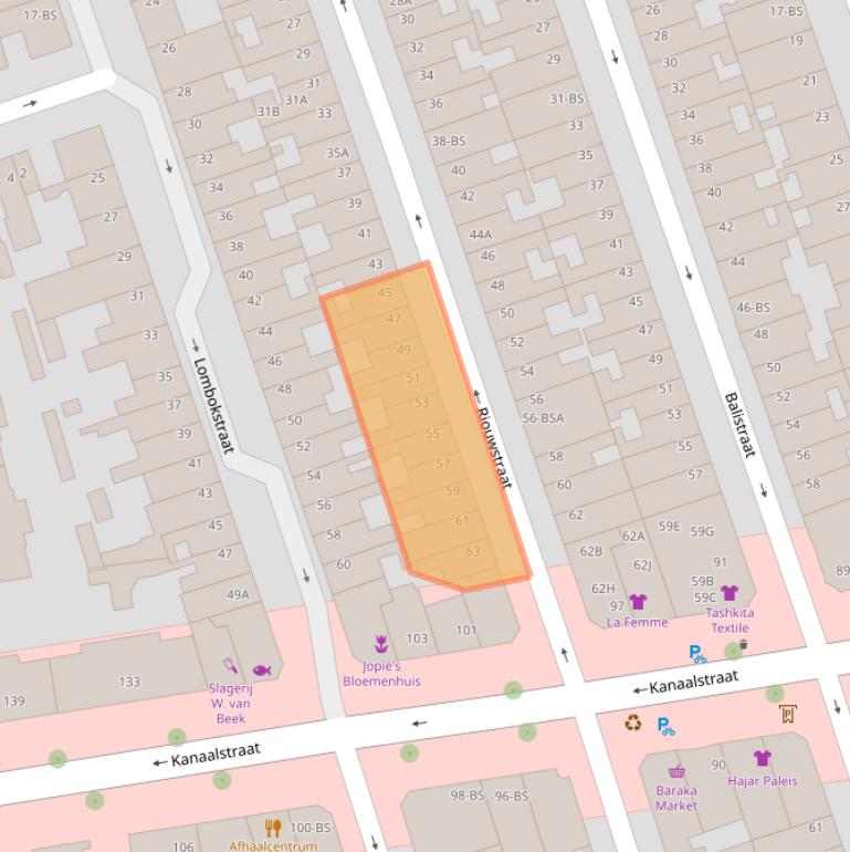 Kaart van postcodegebied 3531CV.