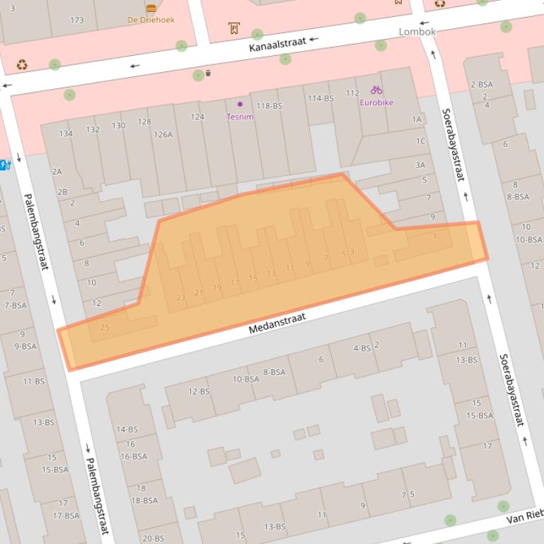 Kaart van postcodegebied 3531EC.