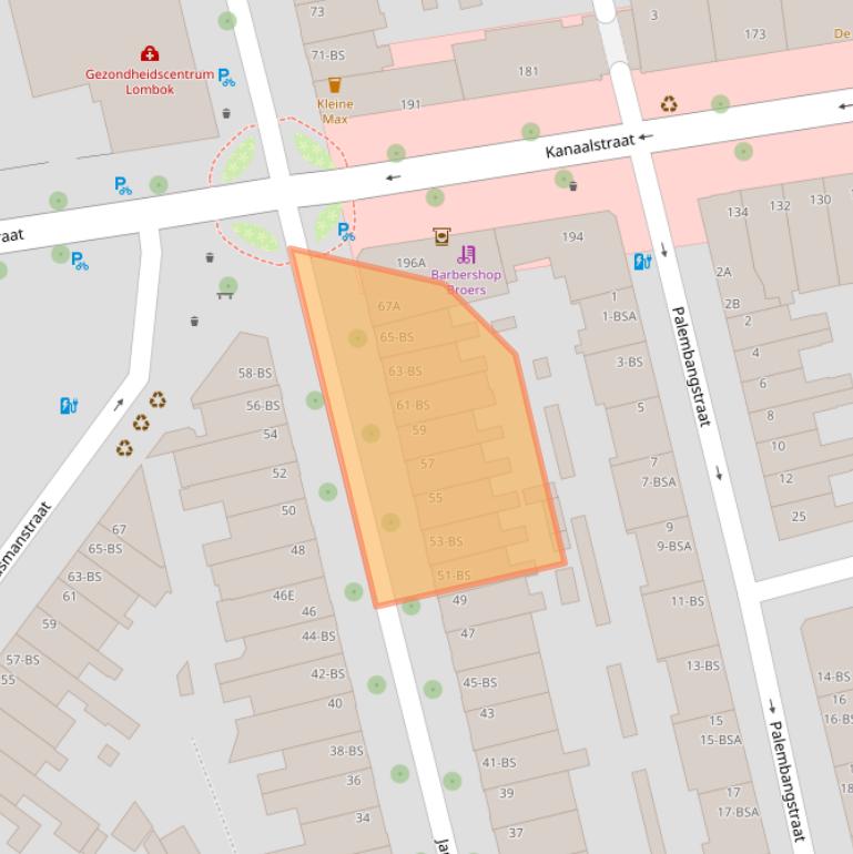 Kaart van postcodegebied 3531EN.