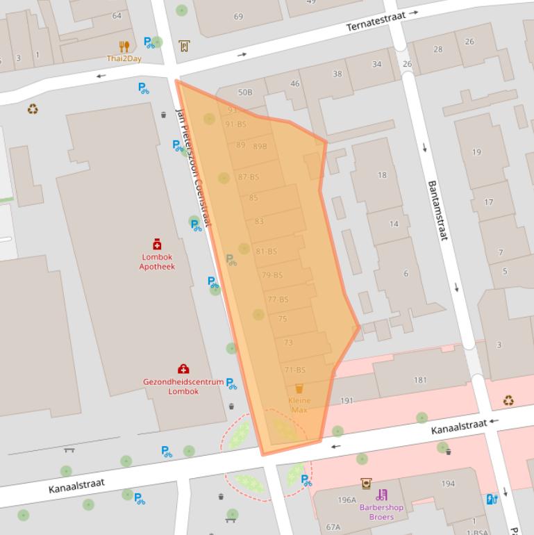 Kaart van postcodegebied 3531EP.