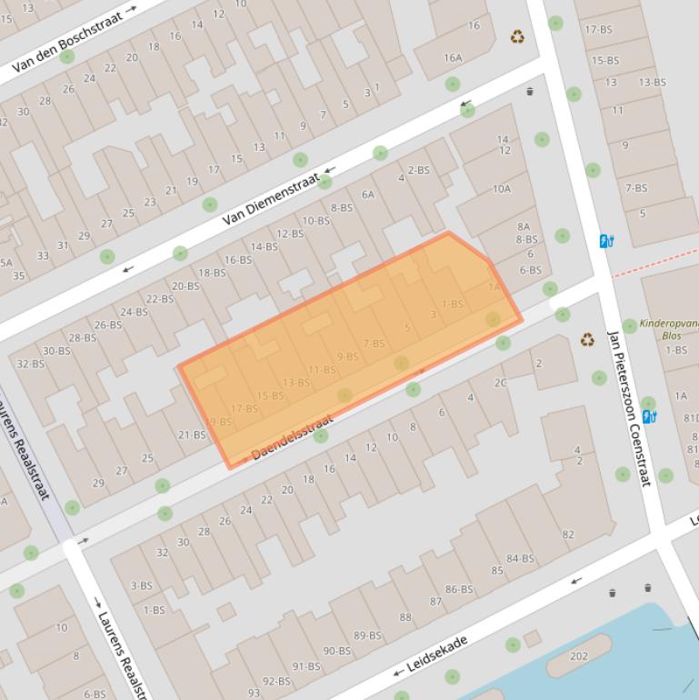 Kaart van postcodegebied 3531GA.