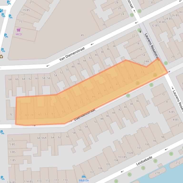Kaart van postcodegebied 3531GC.