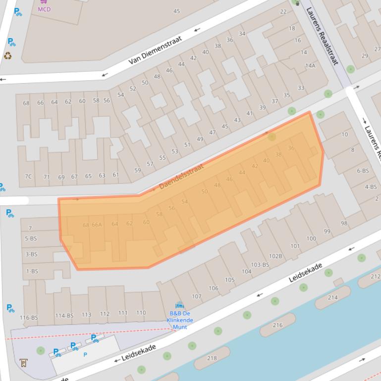 Kaart van postcodegebied 3531GE.