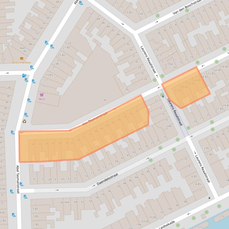 Kaart van postcodegebied 3531GJ.