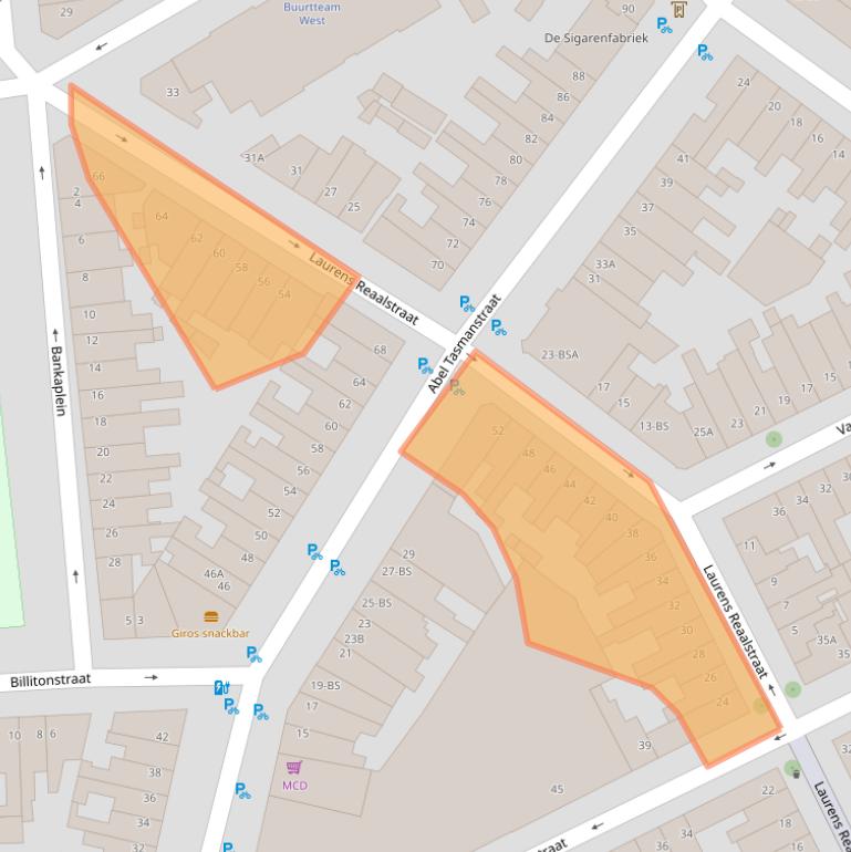 Kaart van postcodegebied 3531GP.