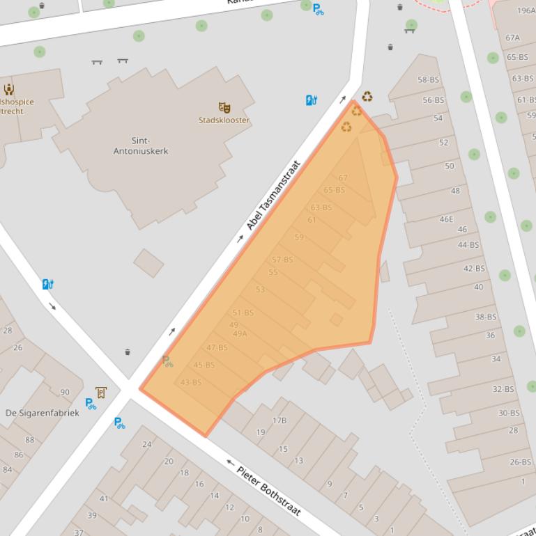 Kaart van postcodegebied 3531GT.