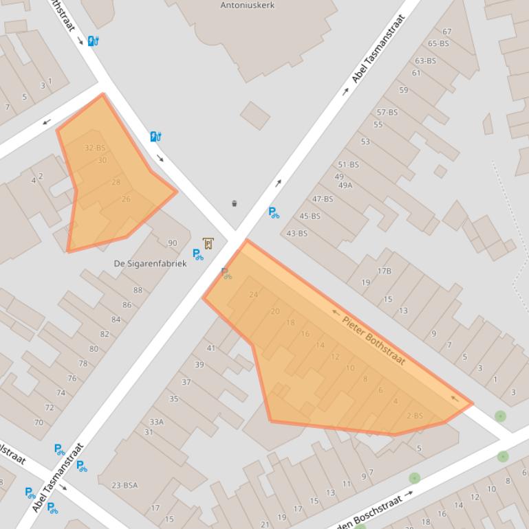 Kaart van postcodegebied 3531GZ.