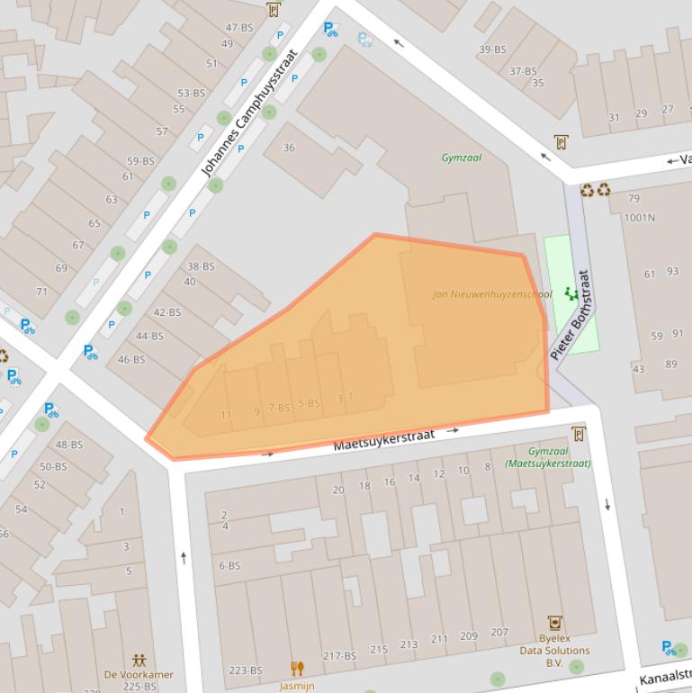 Kaart van postcodegebied 3531HR.