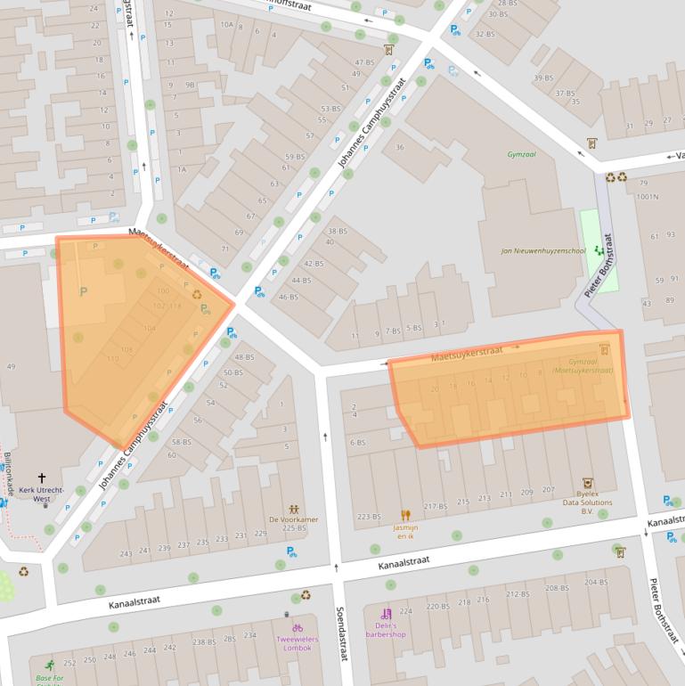 Kaart van postcodegebied 3531HS.