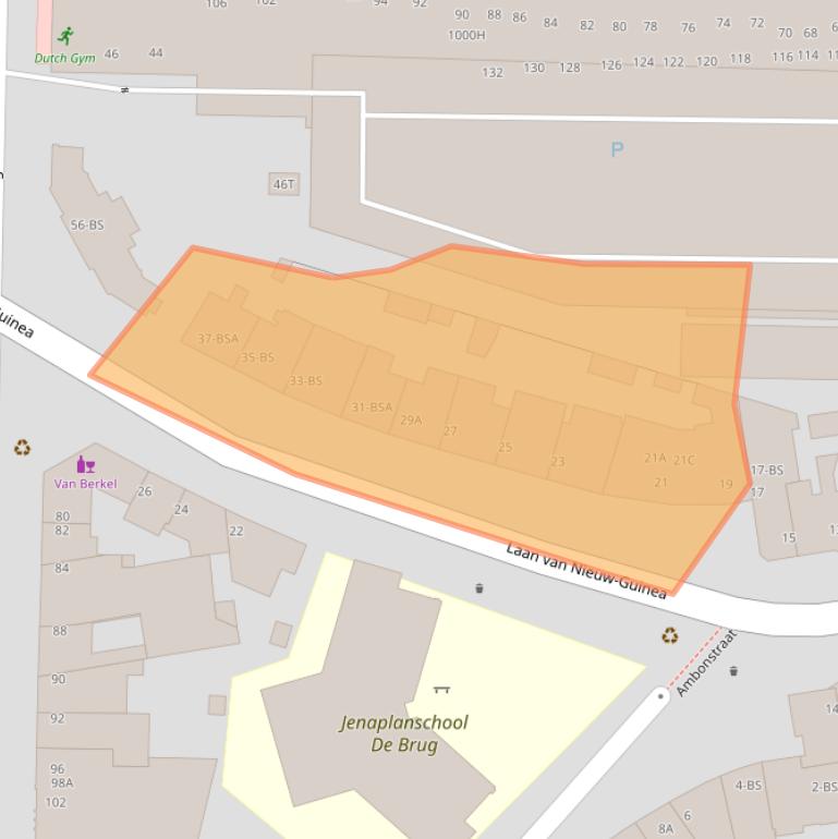 Kaart van postcodegebied 3531JB.