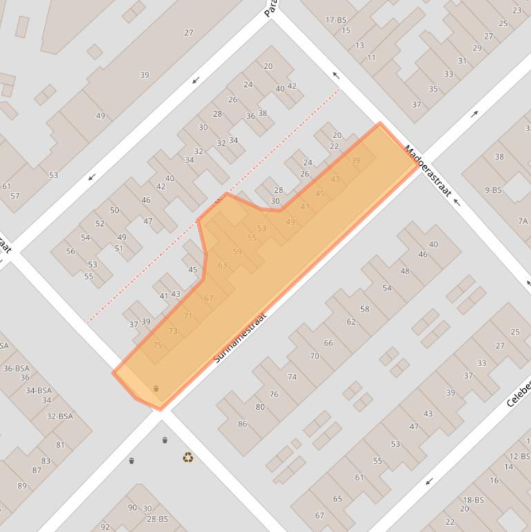 Kaart van postcodegebied 3531KJ.