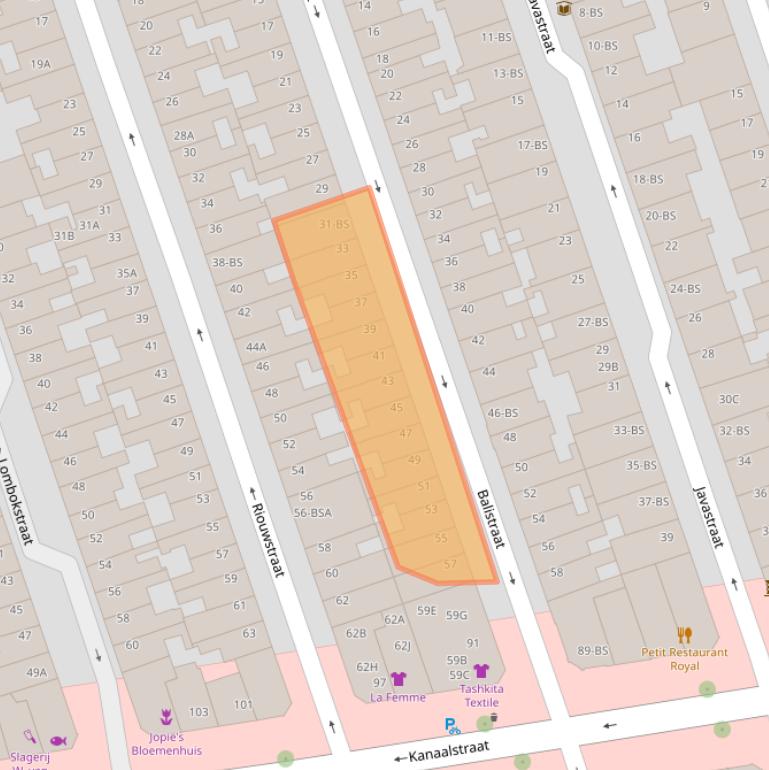 Kaart van postcodegebied 3531PT.