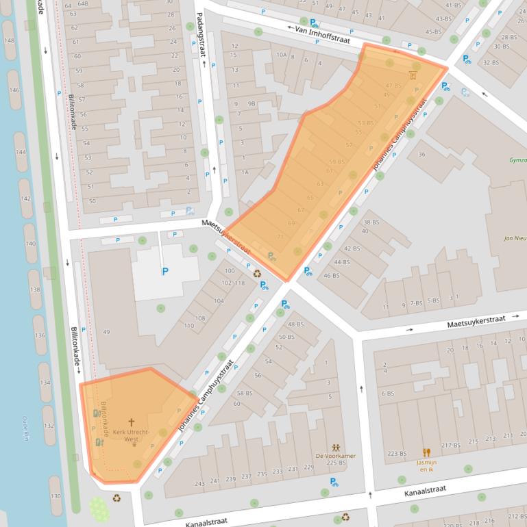 Kaart van postcodegebied 3531SE.