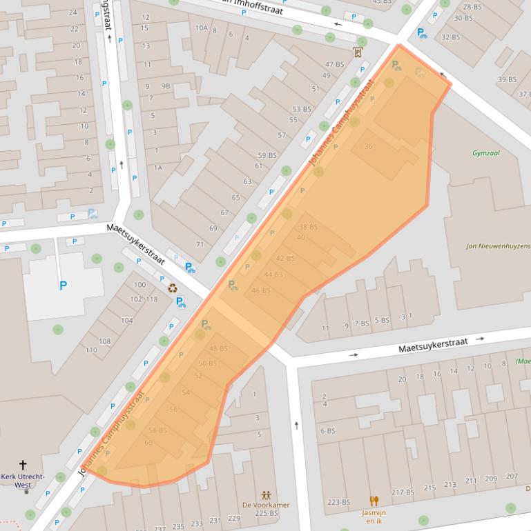 Kaart van postcodegebied 3531SJ.