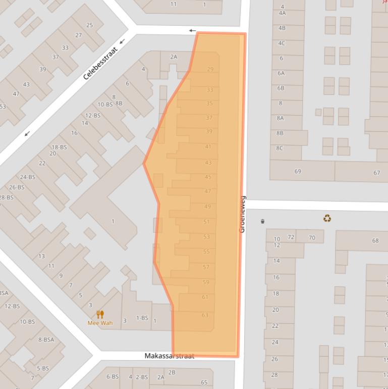 Kaart van postcodegebied 3531VB.