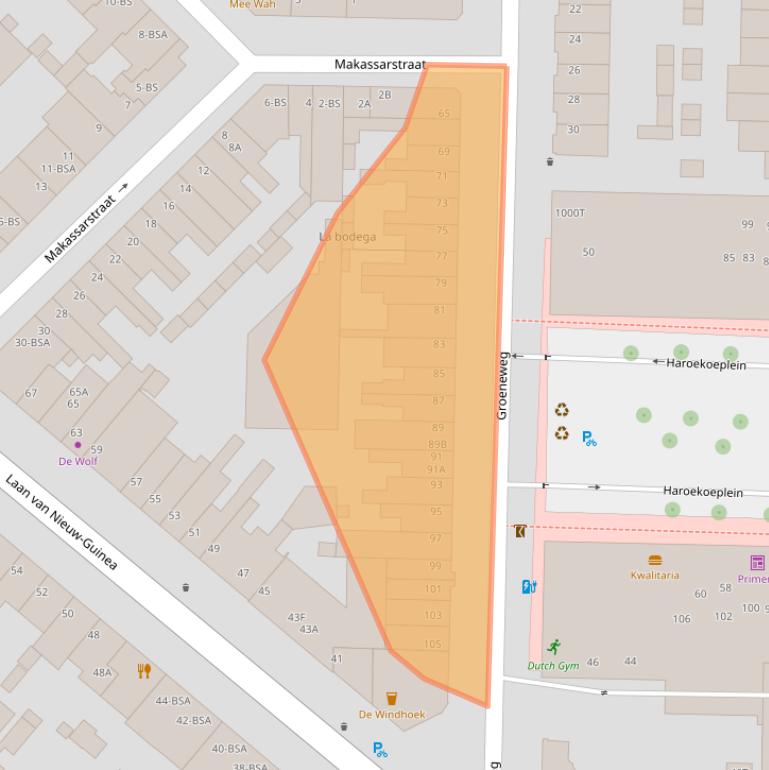 Kaart van postcodegebied 3531VC.