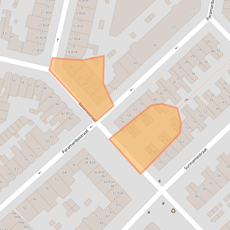 Kaart van postcodegebied 3531XB.