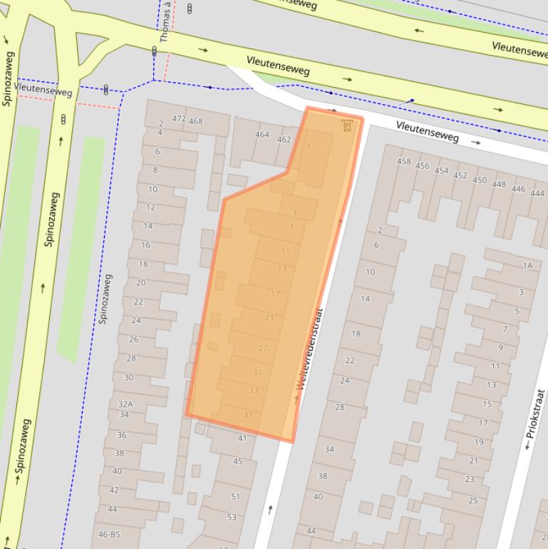 Kaart van postcodegebied 3531XP.