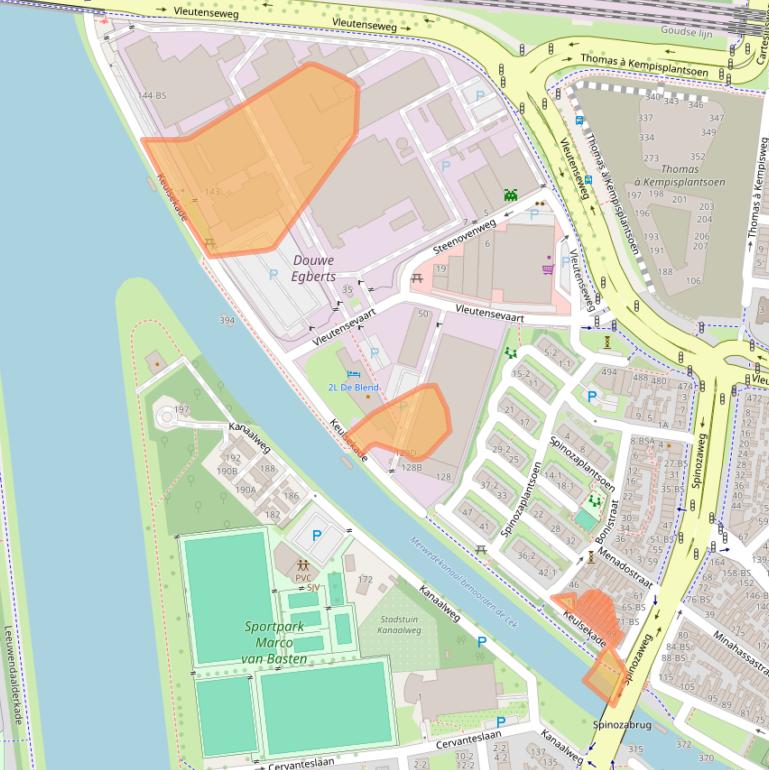 Kaart van postcodegebied 3532AA.