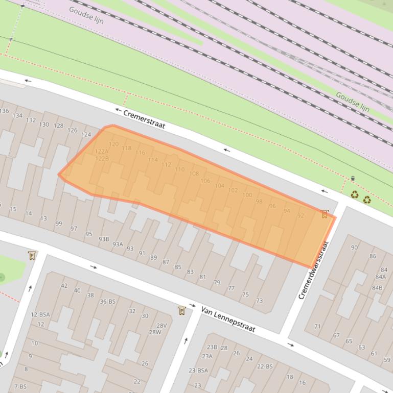 Kaart van postcodegebied 3532BH.