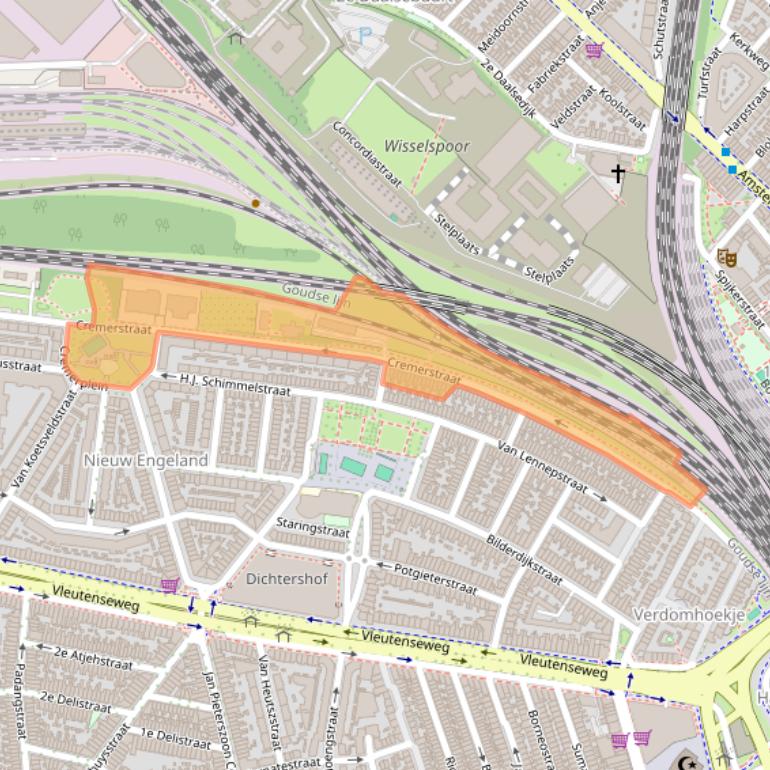 Kaart van postcodegebied 3532BJ.