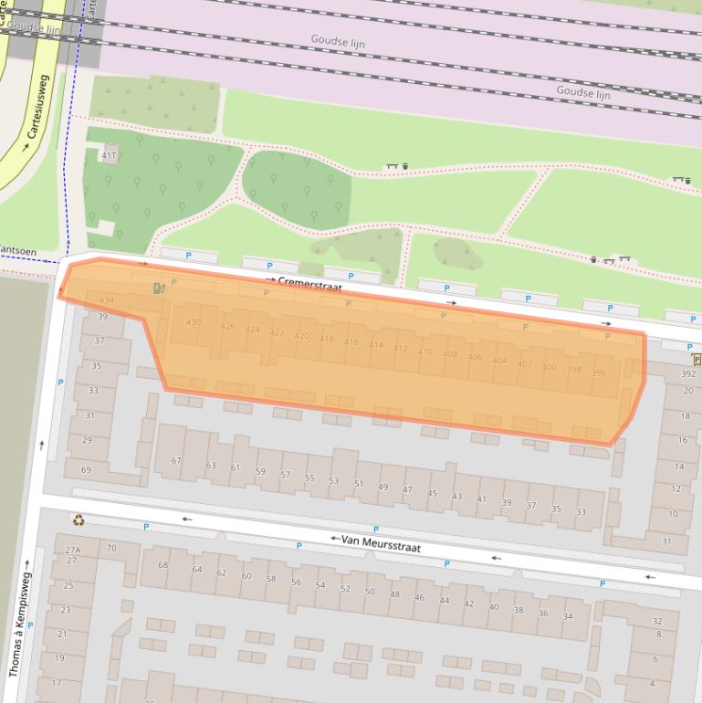 Kaart van postcodegebied 3532BT.