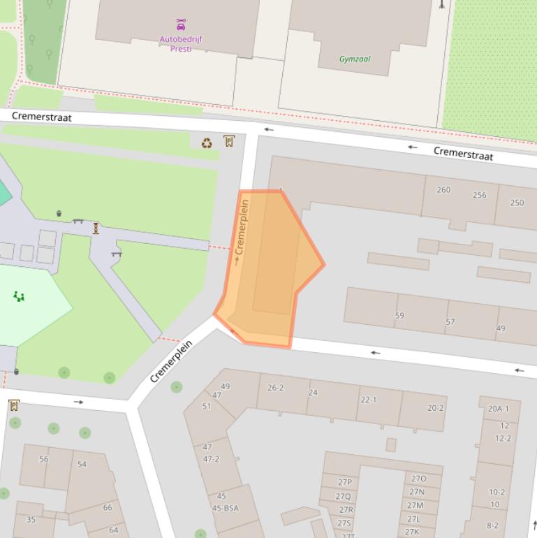 Kaart van postcodegebied 3532BW.