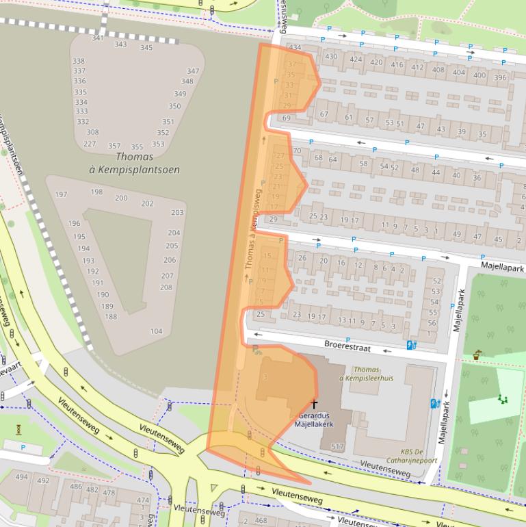 Kaart van postcodegebied 3532CA.