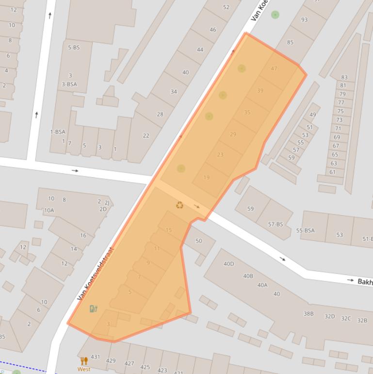 Kaart van postcodegebied 3532EP.